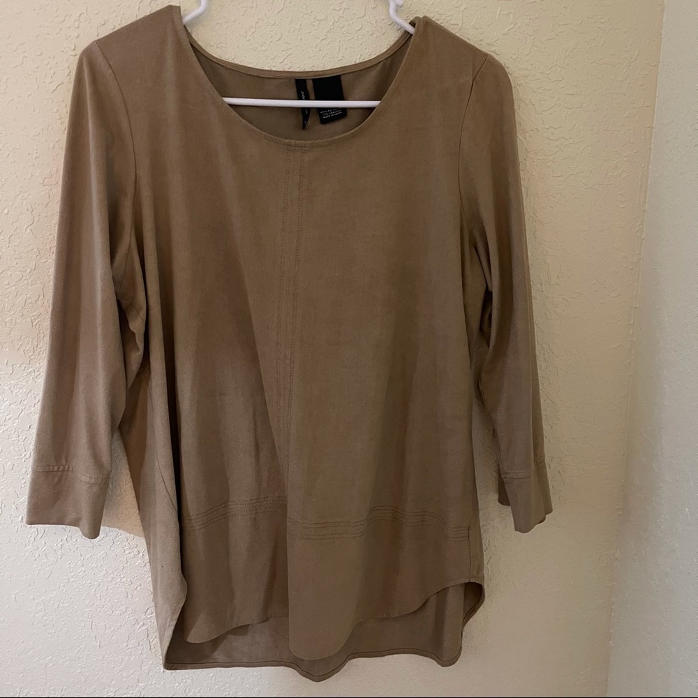 New Directions brown blouse long sleeve